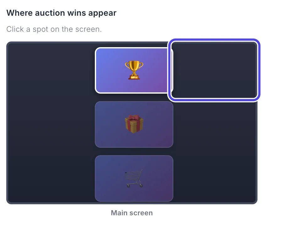 The picture of the screen with three small popup cards stacked down the middle, and the top right corner of the screen circled.