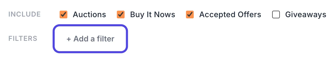 The Filters row with the + Add a filter button circled.